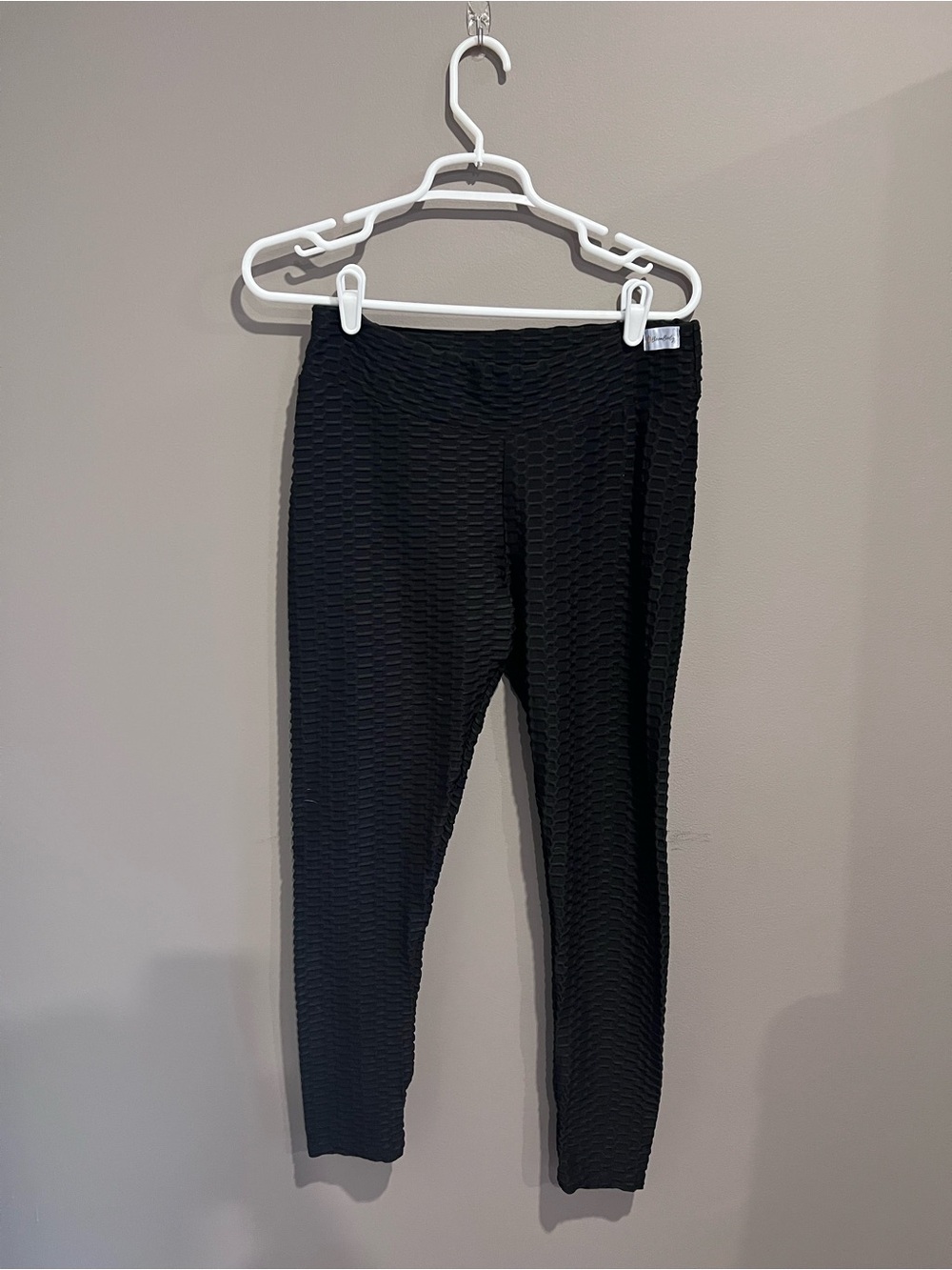 Black Textured Leggings